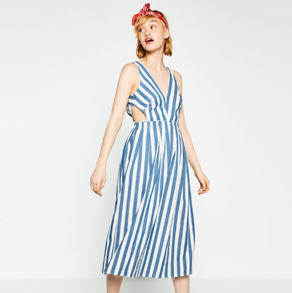 Zara cutout denim dress